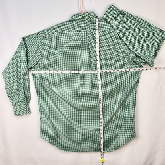 Ralph Lauren Men's L Green & Blue Gingham Checkered Plaid Shirt ~ Excellent - Picture 5 of 8